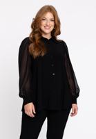 Yoek Blouse | Zwart | Maat 50/52