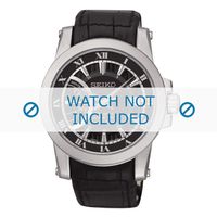 Horlogeband Seiko 5D22-0AD0 / SRG009P2 / L0A0011J0 Leder Zwart 21mm