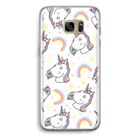 Rainbow Unicorn: Samsung Galaxy S7 Edge Transparant Hoesje