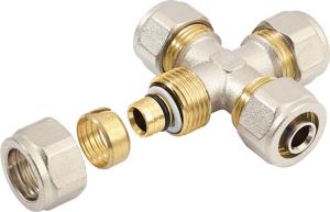 Bonfix - Alu-Knelfitting - Kruisstuk - 4 x alu-knel - 16mm x 16mm x 16mm x 16mm