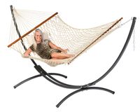 Hangmatset Familie Arc & Rope Natura - Mexicaans, Spreidstang, Weerbestendig - Wit / Ecru - 180 kg - Tropilex
