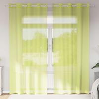 Gordijnen voile met doorvoertules 2 st 140x245 cm appelgroen