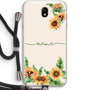 Zonnebloemen: Samsung Galaxy J7 (2017) Transparant Hoesje met koord