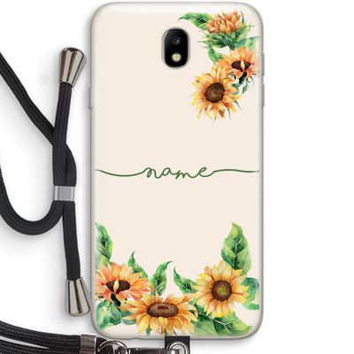 Zonnebloemen: Samsung Galaxy J7 (2017) Transparant Hoesje met koord