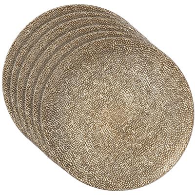 Set van 6x stuks inge christmas kaarsbord - goud - kunststof - 33 cm - onderbord - kaarsen plateau -