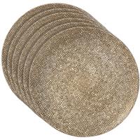 Set van 6x stuks inge christmas kaarsbord - goud - kunststof - 33 cm - onderbord - kaarsen plateau -