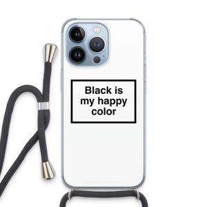 Black is my happy color: iPhone 13 Pro Transparant Hoesje met koord