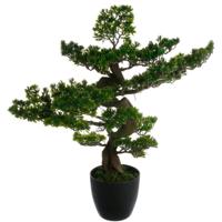 Atmosphera bonsai boom - in keramische pot - 80 cm - kunstplant - groen - thumbnail