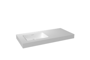 Storke Mata High asymmetrisch linkse wastafel matte Solid Surface 110 x 52 cm