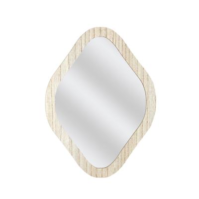 Home Deco Factory Spiegel - hout - 25 x 34 cm - wandspiegel - ruit vorm - natuurlijke look
