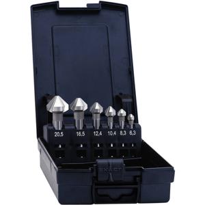 Exact 1605527 Kegelverzinkboorset 6.3 mm, 8.3 mm, 10.4 mm, 12.4 mm, 16.5 mm, 20.5 mm HSS TiAIN Cilinderschacht 1 set(s)