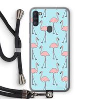 Anything Flamingoes: Samsung Galaxy A11 Transparant Hoesje met koord
