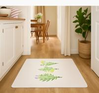 Elegante eenvoudige bloemen vinyl vloerkleed keuken