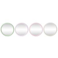 Wandspiegel Home ESPRIT Wit Groen Roze Lila 44 x 3 x 44 cm (4 Stuks)