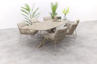 4SO Murcia/Prado deens ovale tuinset (7-delig) - Latte