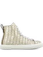 Giuseppe Zanotti baskets montantes à effet peau de crocodile - Or