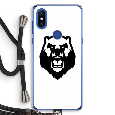 Angry Bear (white): Xiaomi Mi Mix 3 Transparant Hoesje met koord