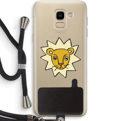 Kleine leeuw: Samsung Galaxy J6 (2018) Transparant Hoesje met koord