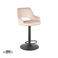 LABEL51 Barkruk Fer - Naturel - Velours - Zithoogte 64-84