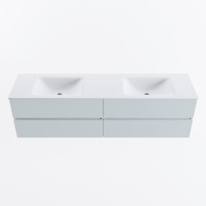 MONDIAZ VICA 180cm badmeubel onderkast Clay 4 lades. Wastafel CLOUD dubbel 2 kraangaten, kleur Talc.