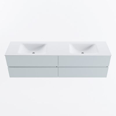 MONDIAZ VICA 180cm badmeubel onderkast Clay 4 lades. Wastafel CLOUD dubbel 2 kraangaten, kleur Talc.