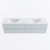 MONDIAZ VICA 180cm badmeubel onderkast Clay 4 lades. Wastafel CLOUD dubbel 2 kraangaten, kleur Talc.