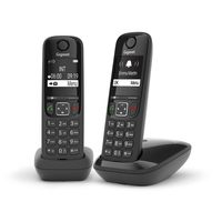 Gigaset AS690A Duo DECT draadloze telefoon met antwoordapparaat, met extra handset, zwart - thumbnail