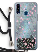 Sierlijke bloemen: Samsung Galaxy A20s Transparant Hoesje met koord
