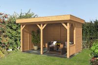 Lariks/Douglas Overkapping Oslo L type 3 blank 478x380 cm- Plat dak- Onbehandeld lariks Douglas hout- Tuindeco
