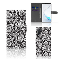 Samsung Galaxy Note 10 Hoesje Black Flowers