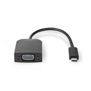 Nedis USB-C™ Adapter | USB 3.2 Gen 1 | USB-C™ Male | VGA Female 15p | 1920x1200 | 5 Gbps | 0.20 m | Rond | Vernikkeld | PVC | Zwart | Doos -