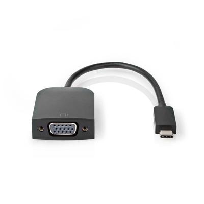 Nedis USB-C™ Adapter | USB 3.2 Gen 1 | USB-C™ Male | VGA Female 15p | 1920x1200 | 5 Gbps | 0.20 m | Rond | Vernikkeld | PVC | Zwart | Doos -