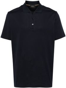 Brioni polo nervuré en coton - Bleu