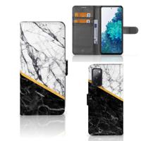 Samsung Galaxy S20 FE | Bookcase | Marmer Wit Zwart - Origineel Cadeau Man
