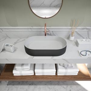 Opbouwwastafel Ideavit Solidthin 60x35x12.5 cm Solid Surface Mat Zwart Ideavit