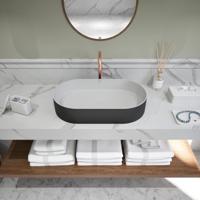 Opbouwwastafel Ideavit Solidthin 60x35x12.5 cm Solid Surface Mat Zwart Ideavit