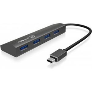 ICY BOX IB-AC6405-C interface hub USB 3.2 Gen 1 (3.1 Gen 1) Type-C 5000 Mbit/s Antraciet