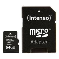Micro SD kaart met adapter INTENSO 34234 UHS-I XC Premium Zwart - thumbnail