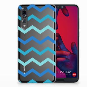 Huawei P20 Pro TPU bumper Zigzag Blauw