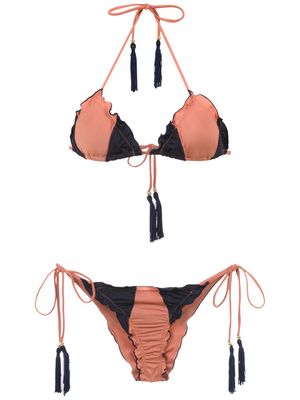 Brigitte triangle top bikini set - Jaune