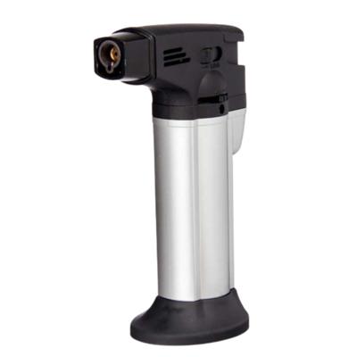 Multifunctionele brander - zilver - hervulbaar - 11 cm - mini gasbrander - stormaansteker