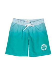 Lanvin Enfant short de bain à logo imprimé - Vert