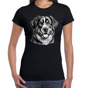 Cadeau/verkleed T-shirt dames - zwart - Berner Senner hond - hondenliefhebber