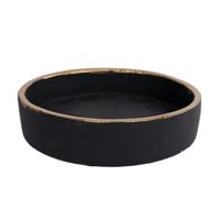 Onderbord Max S Zwart/goud Aardewerk 16x16x3,6cm Onderbord Max S Zwart/goud Aardewerk 16x16x3,6cm