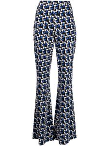 DVF Diane von Furstenberg pantalon évasé à imprimé abstrait - Bleu