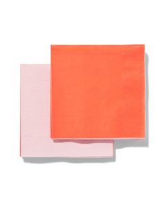 HEMA Servetten Rood/roze 24x24 - 20 Stuks