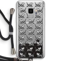 Zwarte poes: Samsung Galaxy S9 Transparant Hoesje met koord