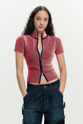 Iridescerend T-shirt rits - RED - S