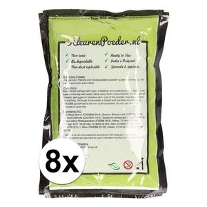 8x Holi poeder groen 100 gram   -