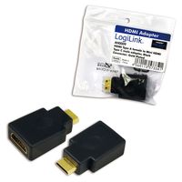 LogiLink AH0009 HDMI Adapter [1x HDMI-stekker C mini - 1x HDMI-bus] Zwart Vergulde steekcontacten - thumbnail